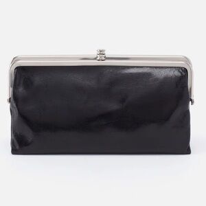 HOBO Black Lauren Iconic Vintage Inspired Frame Magnet Closure Clutch-Wallet